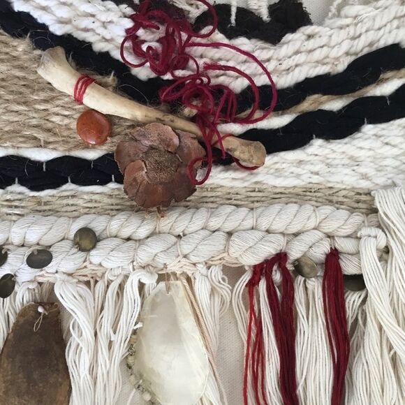 COPY - OOAK handmade woven wall hanging earth tones. A0005 - Picture 9 of 10